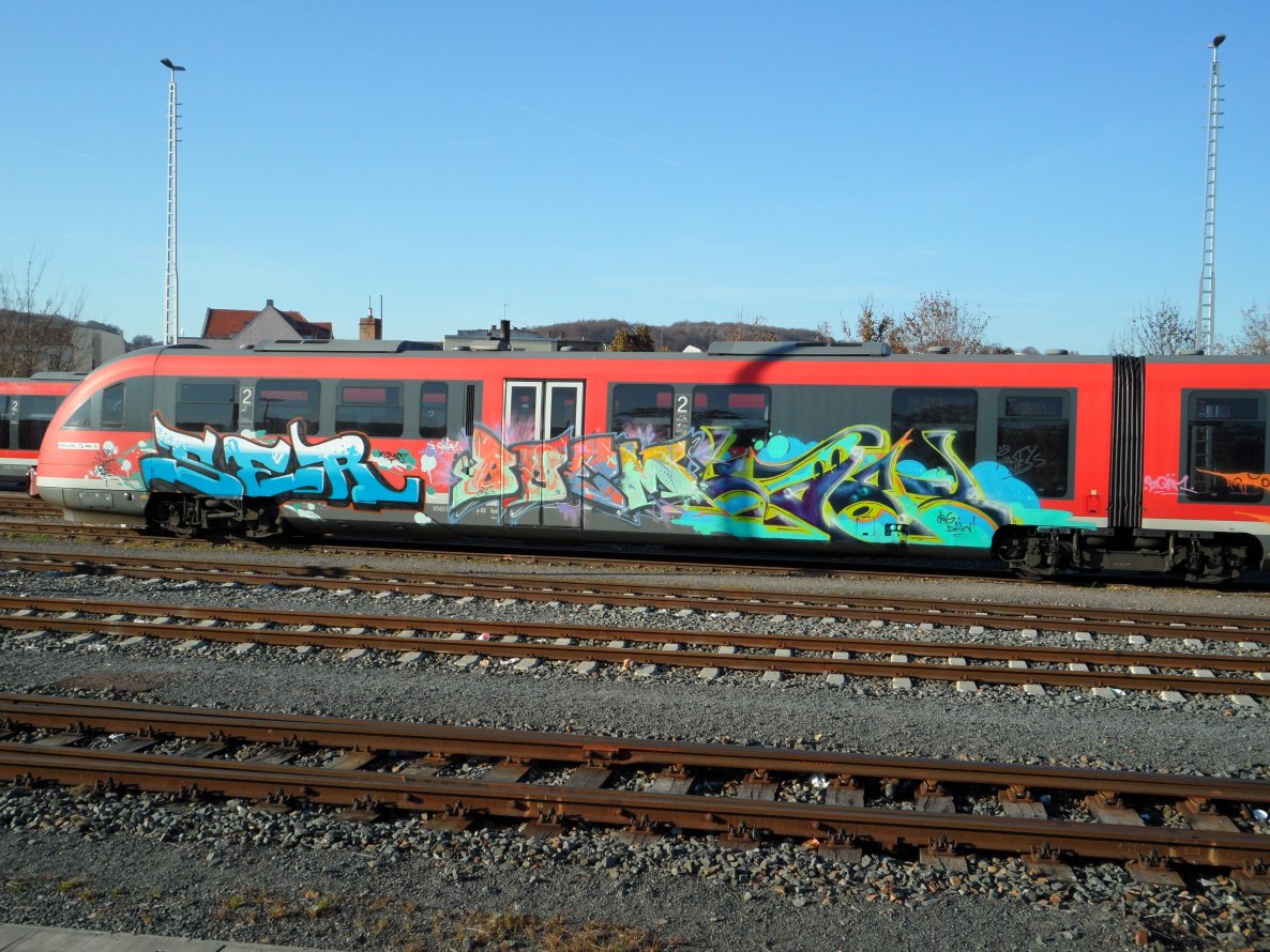 Graffiti Train in Gera - Photo by geracity - ser, bqem, käry (2012)