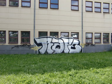 Graffiti Bombing in Gera - Photo by geracity - rape (2010)