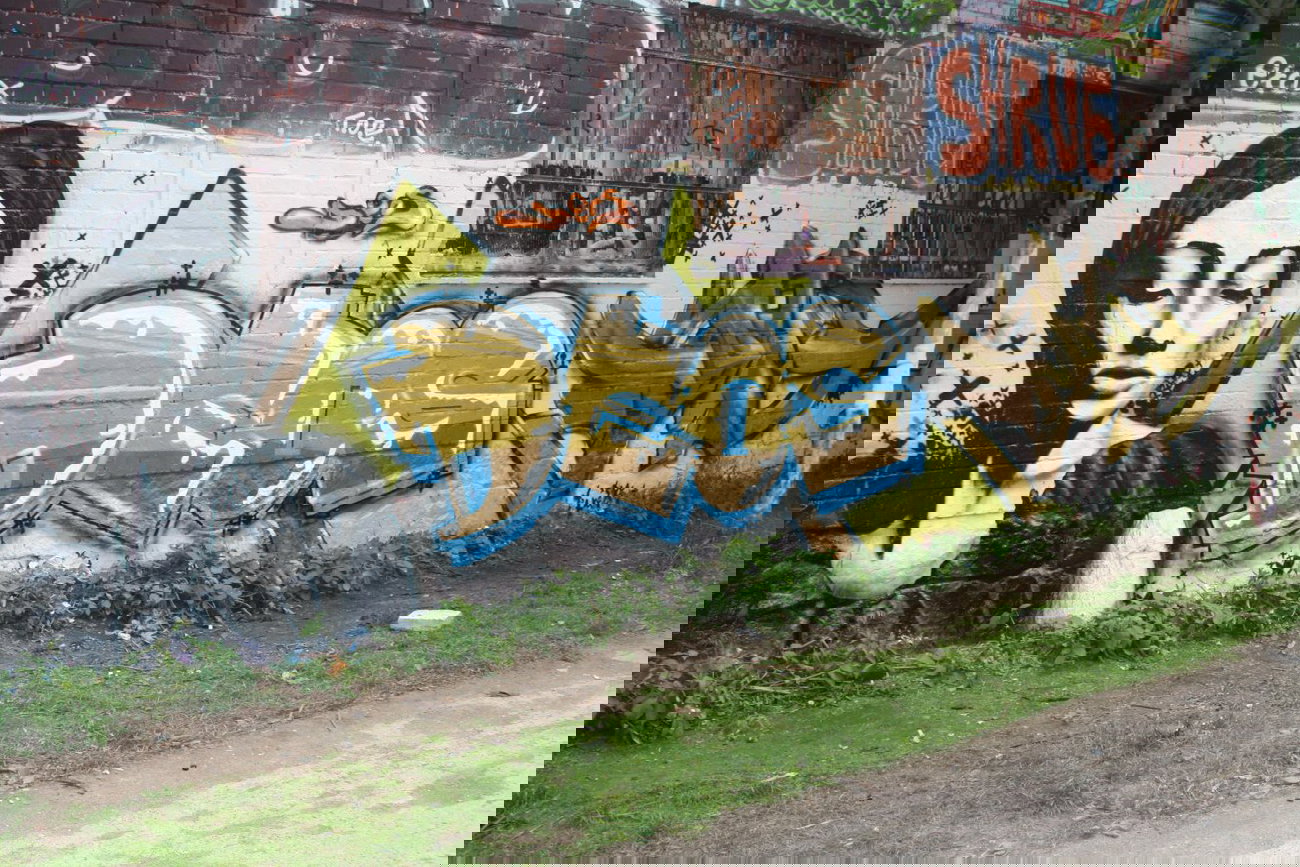 Graffiti Wall in Leipzig - Photo by geracity - shu, deos, spack (2013)