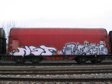 Graffiti Train in Gera - Photo by geracity - Nsf, Abek