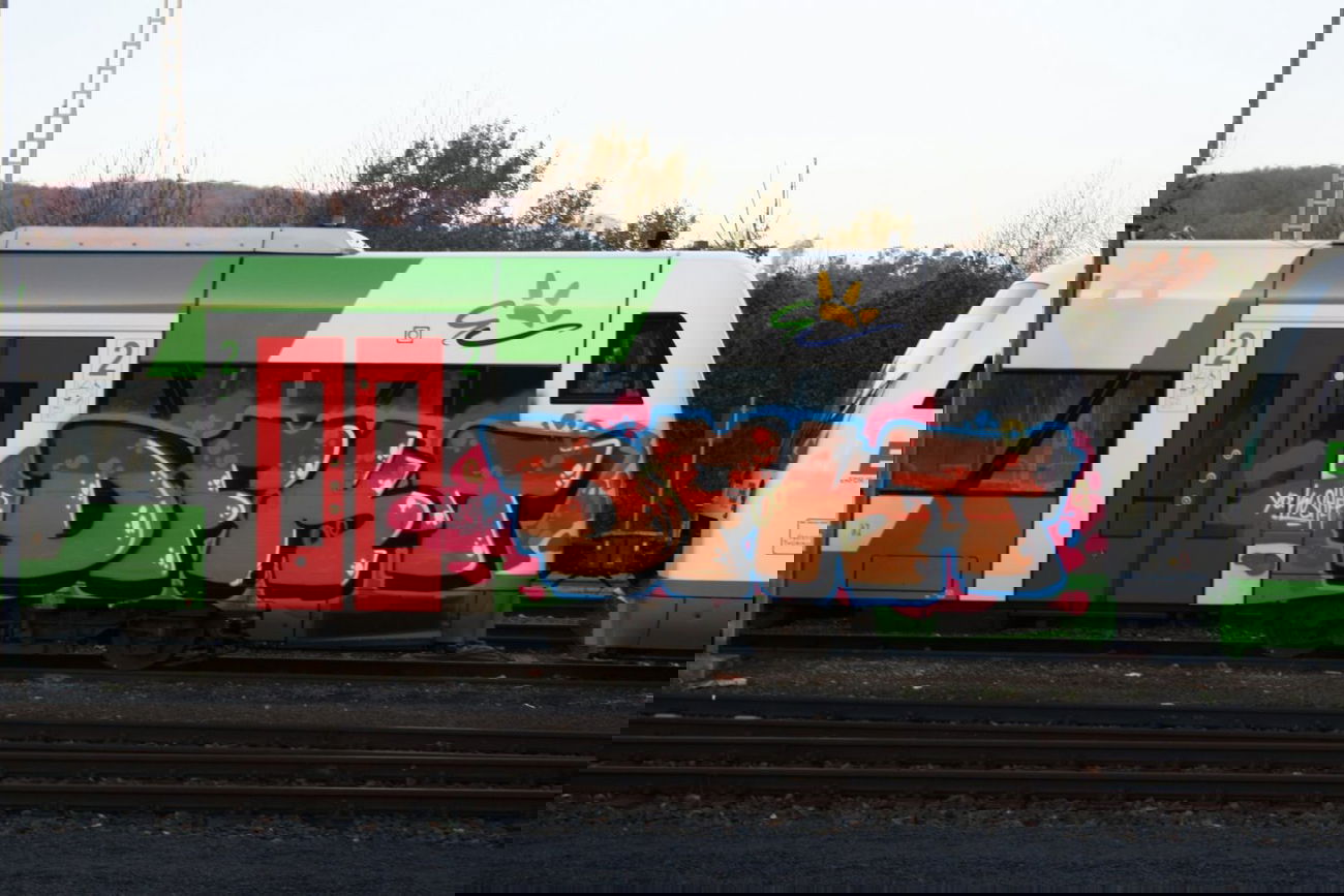 Graffiti Train in gera - Photo by geracity - dfkt (2014)