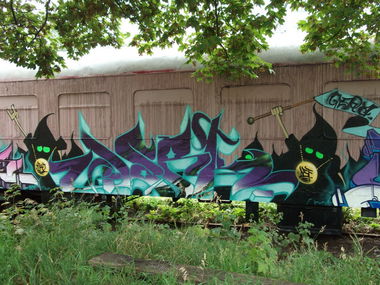 Graffiti Wall in Jena - Photo by geracity - dark