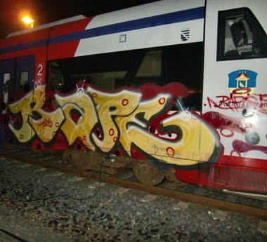 Graffiti Train in Gera - Photo by geracity - rape