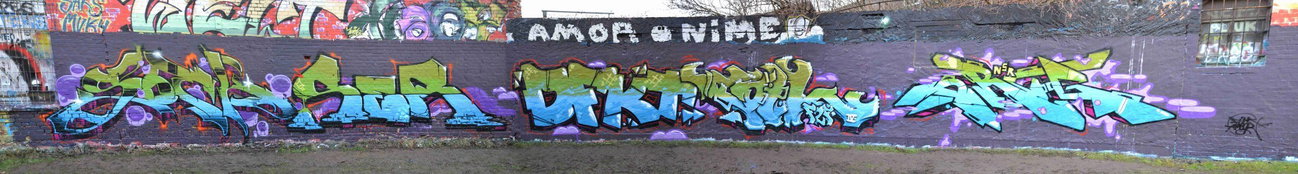 Graffiti Wall in Leipzig - Photo by geracity - sork, ser, dfkt (2015)
