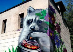 Graffiti Wall in Київ - Photo by gide1 - gide1, raccoon, art (2017)