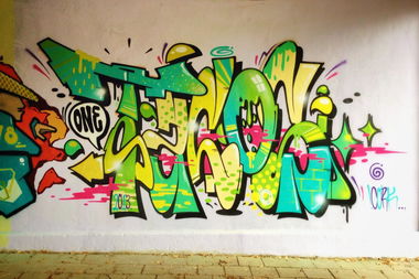 Graffiti Wall - Photo by goodhuman - tacos, tacosone, ksm (2013)