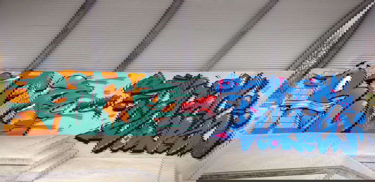 Graffiti Wall - Photo by goodhuman - tacos, rico79, halle (2014)