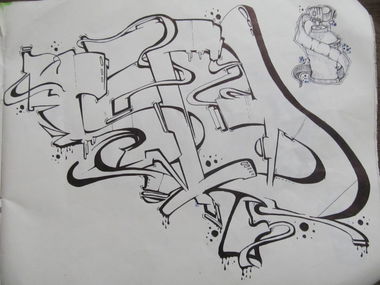 Graffiti Sketch in Vadodara - Photo by graffisid - sid, graffiti, blackbook (2014)