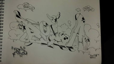 Graffiti Sketch in Vadodara - Photo by graffisid - blackbook, sid, boia (2015)