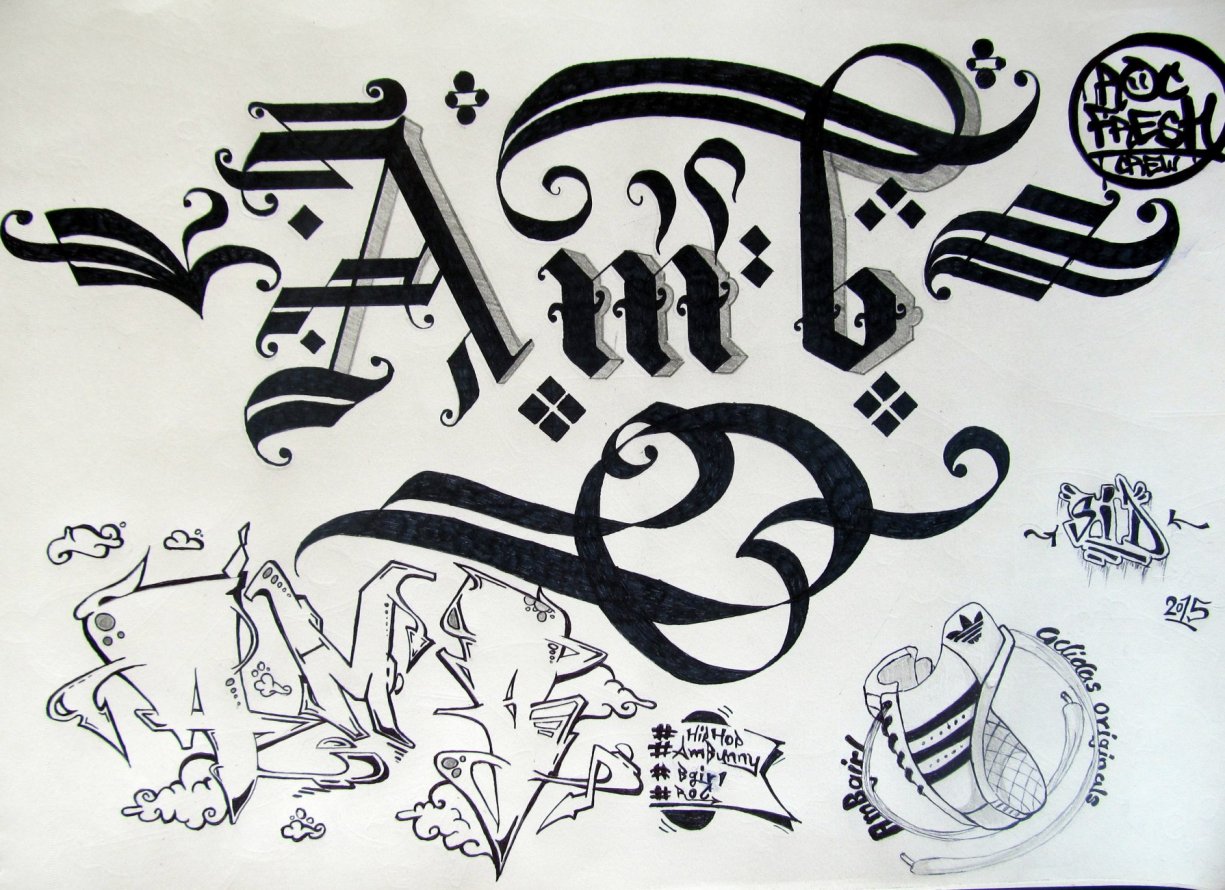 Graffiti Sketch in Vadodara - Photo by graffisid - bgirl, blackbook, calligraffiti (2015)