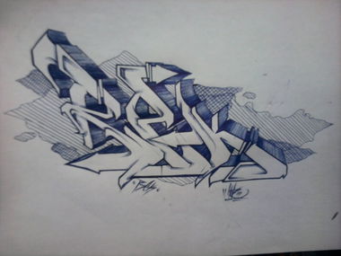 Graffiti Sketch - Photo by haiope - HOPE1, REK, EXCHANGE
