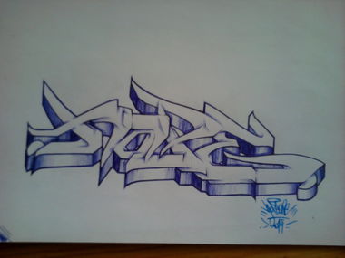 Graffiti Sketch - Photo by haiope - hope, pen
