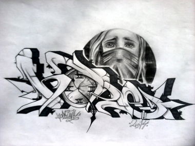 Graffiti Sketch - Photo by haiope - Hope (2014)