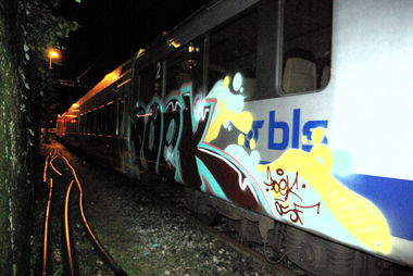 Graffiti Train in Berne - Photo by hanswurst