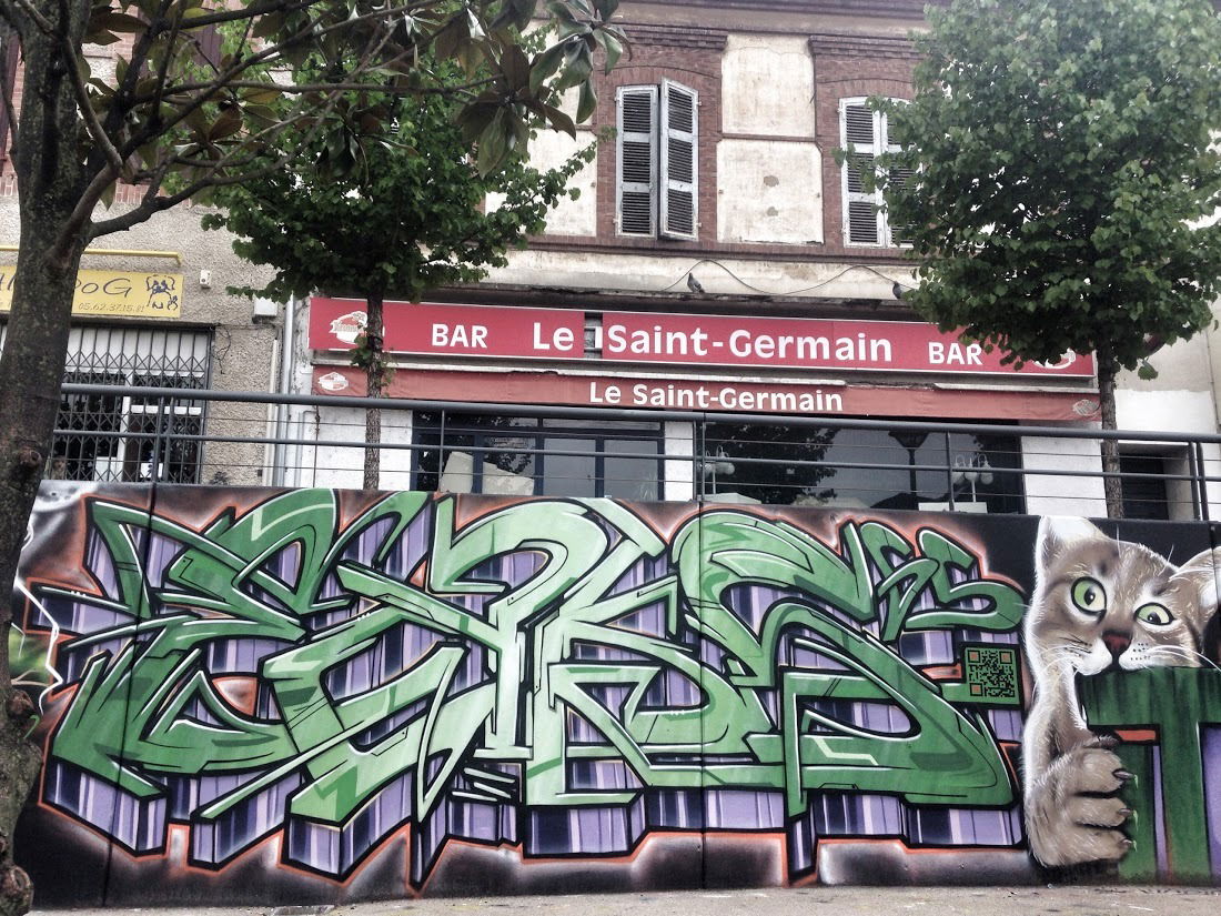 Graffiti Wall in Tarbes - Photo by heaks65 - Heaks, Tome, 65ERS (2014)