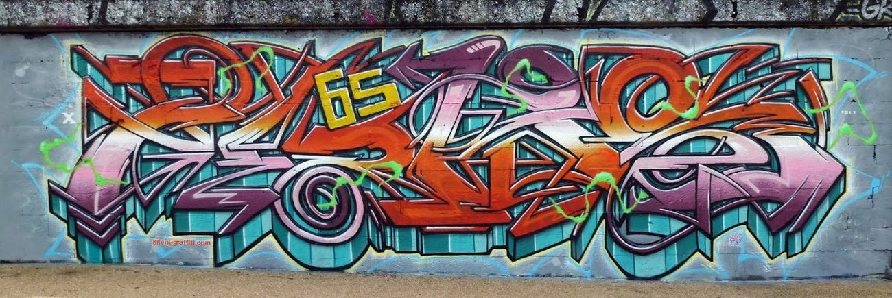 Graffiti Wall in Tarbes - Photo by heaks65 - Heaks, 65ERS, Tarbes (2013)