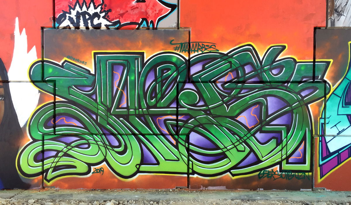 Graffiti Wall in France - Photo by heaks65 - 65ERS, Cahors, UZN (2019)