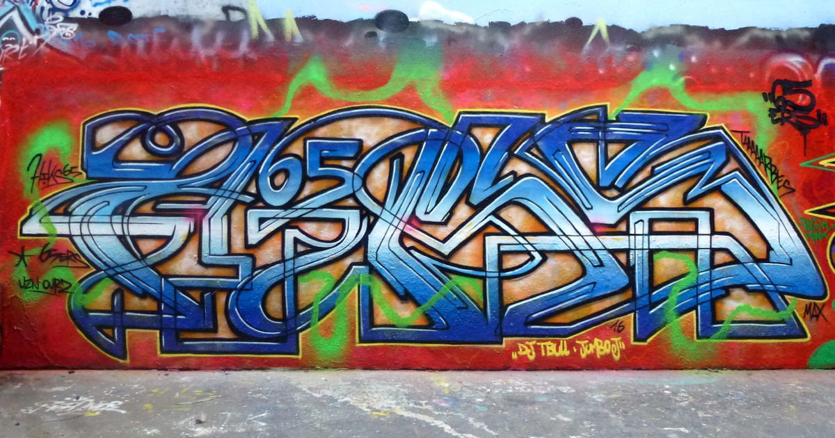 Graffiti Wall in Paris - Photo by heaks65 - 65ERS, Paris, UZN (2016)