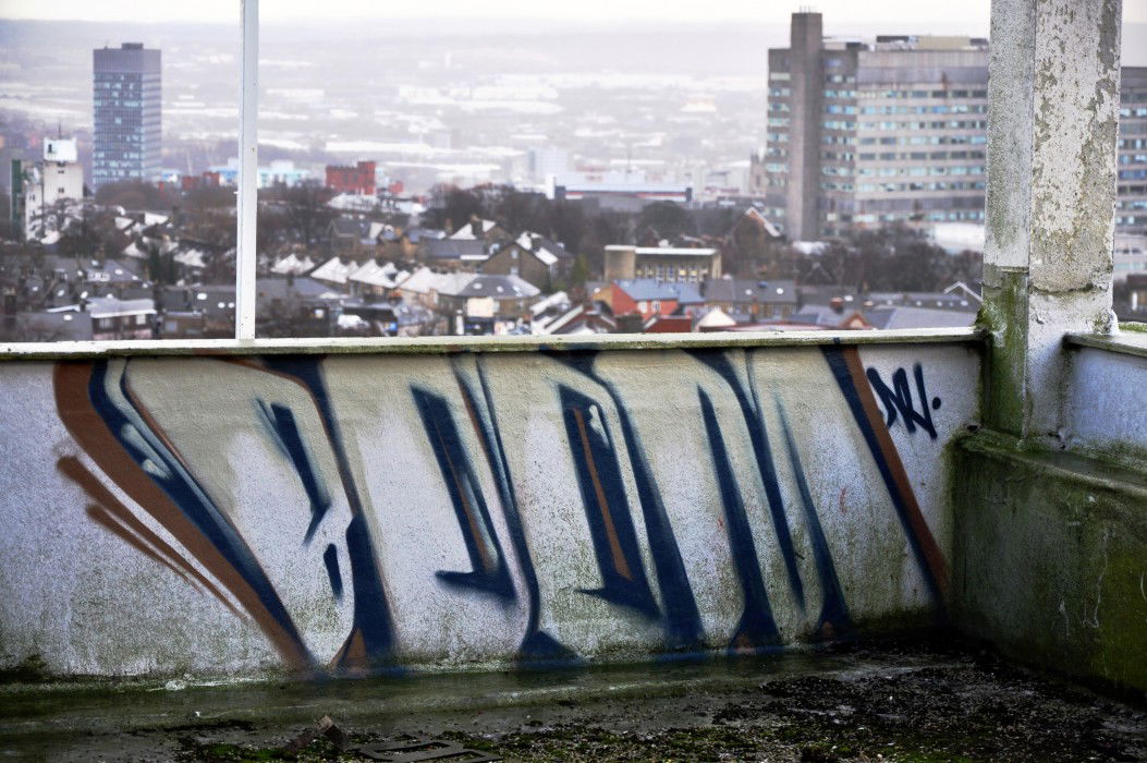 Graffiti Bombing in Sheffield - Photo by hedley