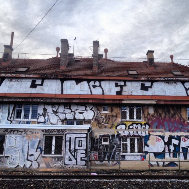 Graffiti Bombing in Prague - Photo by hi94