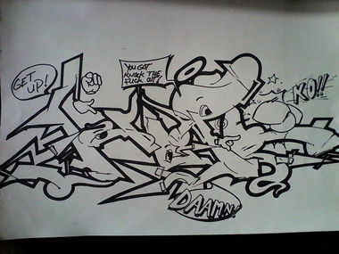 Graffiti Sketch - Photo by hopa - hopa, fight, sketch (2014)