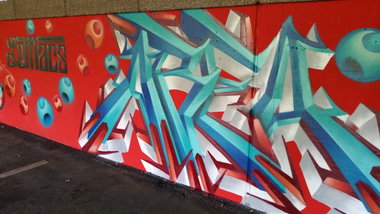 Graffiti Wall - Photo by huckleMary - hucklemary, mary, mannheim (2014)