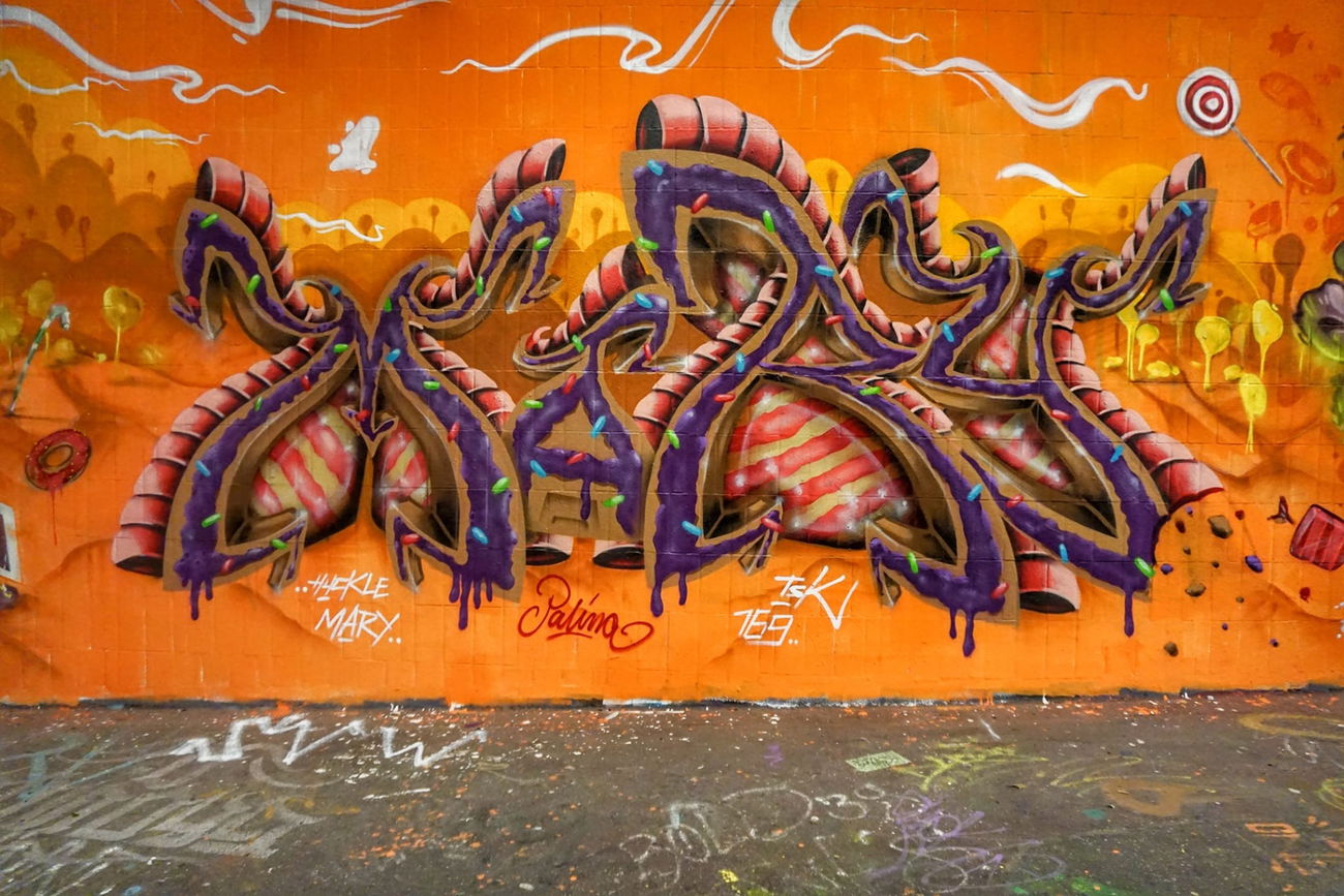 Graffiti Wall in Mannheim - Photo by huckleMary - hucklemary, candy, graffiti (2021)