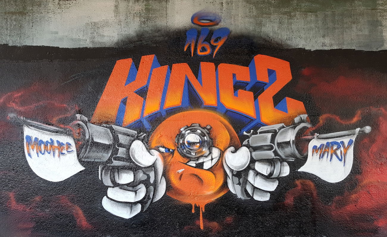 Graffiti Wall - Photo by huckleMary - 169kingz, mannheim, moohee