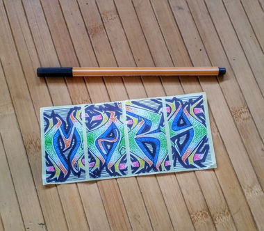 Graffiti Sketch in Mannheim - Photo by huckleMary - sticker, sketch, dots (2016)