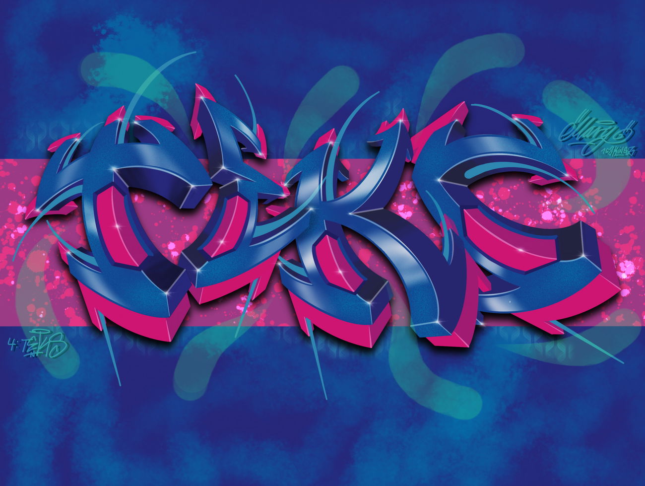 Graffiti Wall - Photo by huckleMary - digital, graffiti, sketch (2019)