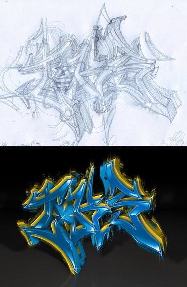 Graffiti in Mannheim - Photo by huckleMary - sketch, digital, hucklemary (2014)