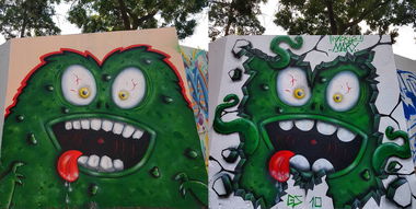 Graffiti Wall - Photo by huckleMary - before, after, mary (2018)