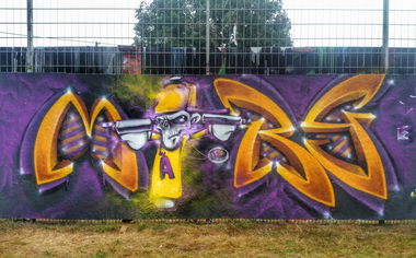 Graffiti Wall in Karsruhe - Photo by huckleMary - graffiti, 3d, letters (2016)