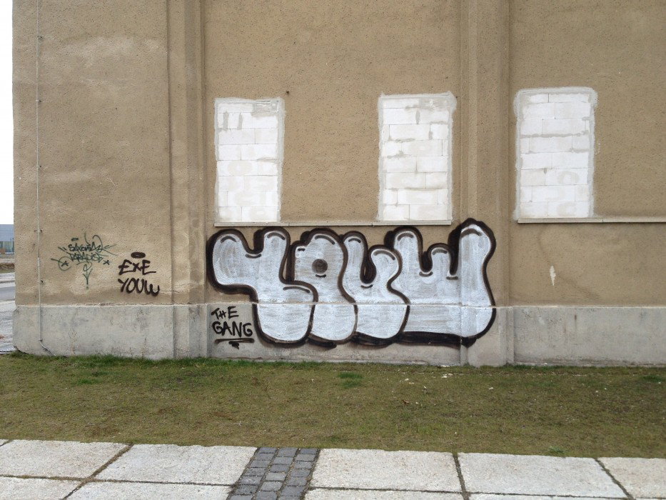 Graffiti Bombing in Leipzig - Photo by hwnp - youw, exe