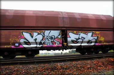 Graffiti Train in Germany - Photo by iPuke - hmb, qws, duisburg