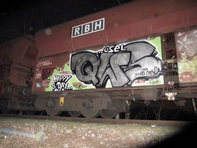 Graffiti Train in Germany - Photo by iPuke - hmb, qws, duisburg