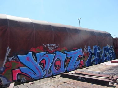 Graffiti Train in Germany - Photo by iPuke - hmb, qws, duisburg