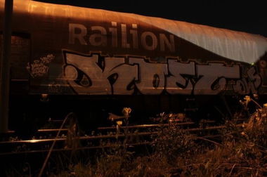 Graffiti Train in Germany - Photo by iPuke - hmb, qws, duisburg