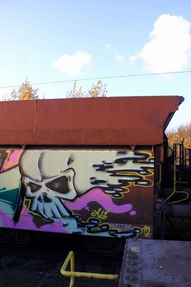 Graffiti Train in Germany - Photo by iPuke - hmb, qws, duisburg