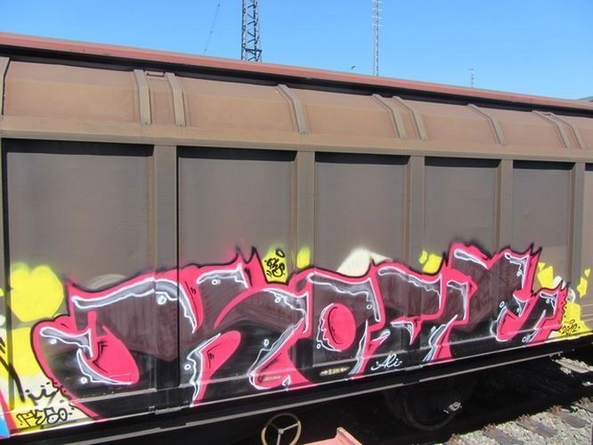 Graffiti Train in Germany - Photo by iPuke - hmb, qws, duisburg