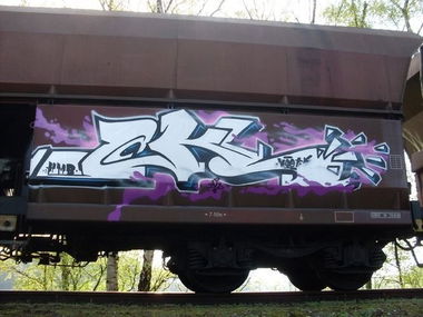 Graffiti Train in Germany - Photo by iPuke - hmb, qws, duisburg