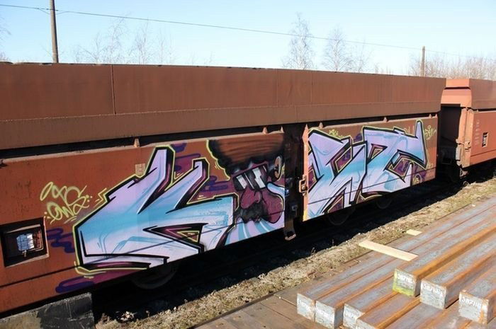 Graffiti Train in Germany - Photo by iPuke - hmb, qws, duisburg