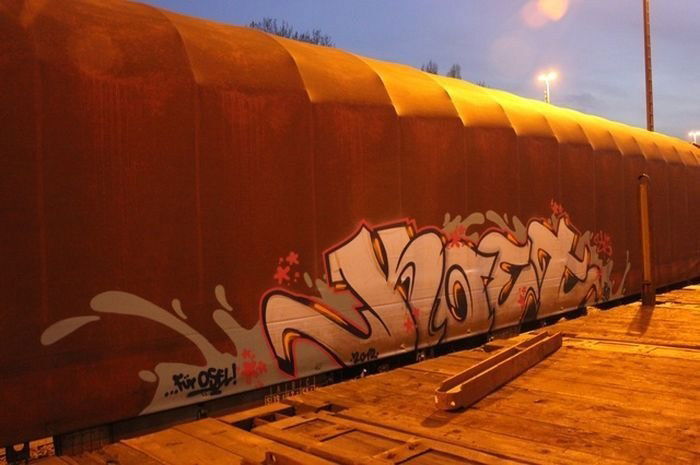 Graffiti Train in Germany - Photo by iPuke - hmb, qws, duisburg