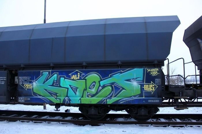 Graffiti Train in Germany - Photo by iPuke - hmb, qws, duisburg