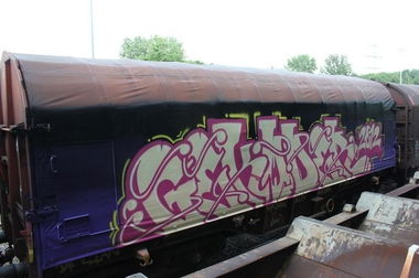 Graffiti Train in Germany - Photo by iPuke - hmb, qws, duisburg