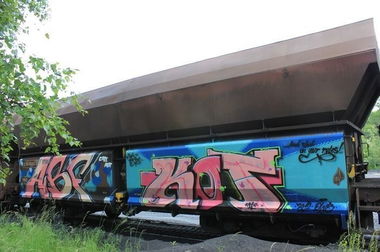 Graffiti Train in Germany - Photo by iPuke - hmb, qws, duisburg