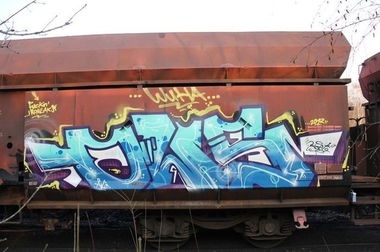 Graffiti Train in Germany - Photo by iPuke - hmb, qws, duisburg