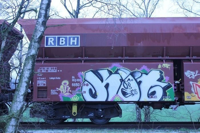 Graffiti Train in Germany - Photo by iPuke - hmb, qws, duisburg
