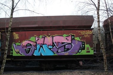 Graffiti Train in Germany - Photo by iPuke - hmb, qws, duisburg