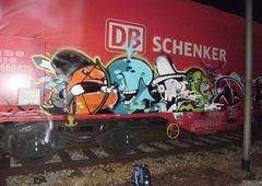 Graffiti Train in Germany - Photo by iPuke - hmb, qws, duisburg